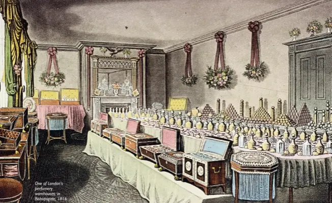  ??  ?? One of London's perfumery warehouses, in Bishopsgat­e, 1816