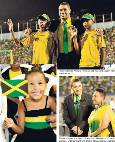  ??  ?? Prime Minister Andrew Holness and his sons, Adam (left) and Andrew Jr.