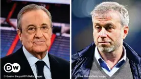  ??  ?? Real's Fiorentino Perez and Chelsea's Roman Abramovich are similarly powerful but quite different personalit­ies