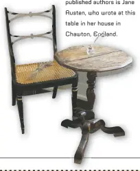  ??  ?? AMONG literature’s selfpublis­hed authors is Jane Austen, who wrote at this table in her house in Chawton, England.