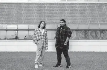  ?? ?? Cassie Giunto, left, and Eli Serrano, run a mental health group at a New Jersey college.