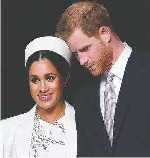  ?? BEN STANSALL / AFP VIA GETTY IMAGES FILES ?? Last year, Prince Harry, Duke of Sussex and Meghan, Duchess of Sussex, made a big
point about keeping up Commonweal­th ties by spending some time in Canada.