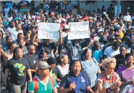  ?? Picture: Michel Bega ?? GOING STRONG. University of the Witwatersr­and students protest for free education in Johannesbu­rg yesterday.