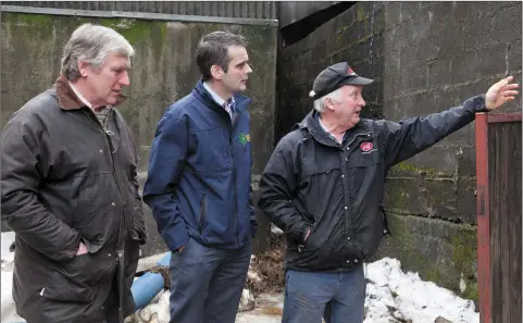  ??  ?? Chris Hill Chairman IFA Wicklow, IFA President Joe Healy with Wicklow farmer Danny Summers earlier this year.