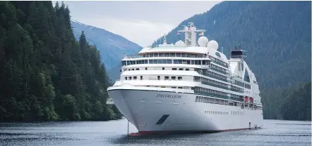  ?? — AARON SAUNDERS ?? Seabourn Sojourn is returning to Vancouver and Alaska again in 2018 and there are some strong incentives offered for those booking a spot on the voyage early.