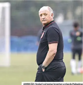  ??  ?? AMBIÇÃO. Scolari vai tentar inverter a crise do Palmeiras