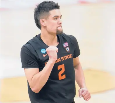  ?? PAUL SANCYA/AP ?? Oregon State’s Jarod Lucas on finding individual and team success despite escaping the attention of power programs during recruitmen­t: “Not a lot of us had the best looks or the high-majors, other bluebloods, but we all had one coach, one university that believed in you.”