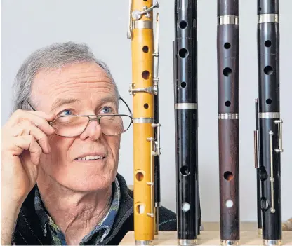  ?? Picture: SWNS. ?? George, 68, who played the flute as a boy, has workshops in Bo’ness and Stirling.