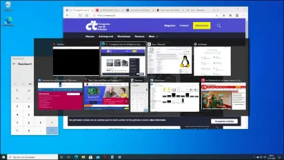  ??  ?? Bij versie 20H2 kan Windows 10 met Alt+Tab ook een lijst met openstaand­e Edge-tabbladen tonen.