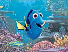  ??  ?? All at sea: Dory (voiced by Ellen DeGeneres) in Pixar’s moving sequel to Finding Nemo