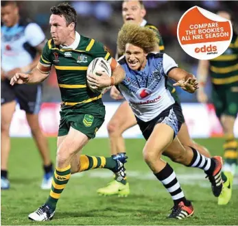  ??  ?? LAYING DOWN GAUNTLET: James Maloney in action against Fiji. PHOTO: GRANT TROUVILLE