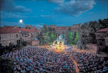  ?? Zachary Andrews / Courtesy photo ?? The Mary Rippon Outdoor Theatre shines under a supermoon at a previous Colorado Shakespear­e Festival. The festival will return in summer 2021, after having to postpone the 2020 season due to the pandemic.