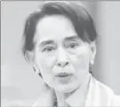  ??  ?? Aung San Suu Kyi