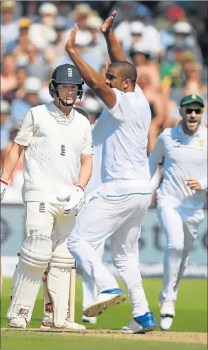  ?? Picture: GETTY IMAGES ?? GOT YOU: England batsman Gary Ballance is trapped lbw to Vernon Philander, given out after a review, on day four of the second test match between South Africa and England