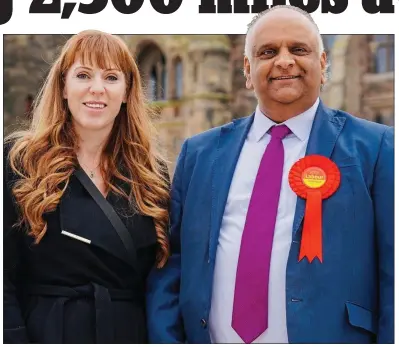  ?? ?? CONFIDENT: Labour candidate Azhar Ali on the campaign trail with his party’s deputy leader Angela Rayner