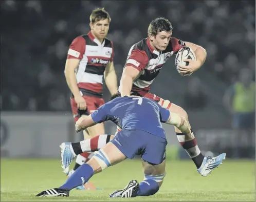  ?? Picture: Sportsfile ?? Edinburgh’s Magnus Bradbury is tackled by Dominic Ryan of Leinster on a night when the visitors suffered a fourth league loss