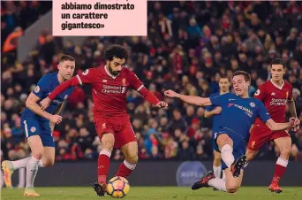  ?? AFP ?? Mohamed Salah, 25 anni, realizza il gol del momentaneo vantaggio del Liverpool