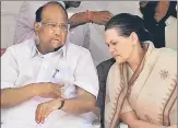  ?? HT FILE ?? NCP chief Sharad Pawar (seen here with Sonia Gandhi) said the top leaders should provide a counternar­rative to the BJP.