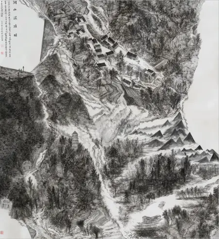  ??  ?? 张喆/湖山胜迹图中国画 190cm×180cm 2011年