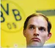  ??  ?? Trainer Thomas Tuchel gestern bei einer Pressekonf­erenz.