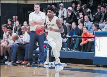  ?? Photo courtesy of TMU Athletics ?? TMU’s Lawrence Russell scored a game-high 18 points in the Mustangs’ 78-66 win over Arizona Christian on Saturday. Master’s could be ranked No. 1 in today’s NAIA Division 1 Coaches’ Top 25.