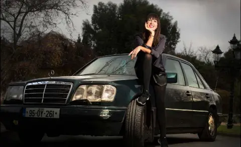  ?? Photo: David Conachy ?? YOU’D NEED A BIG WRENCH: Victoria Mary Clarke is very attached to her beautiful old banger.