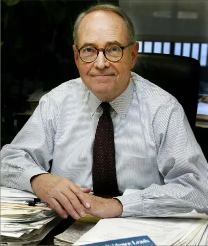  ?? Evan Vucci/Associated Press ?? Former Pennsylvan­ia Gov. Dick Thornburgh sits in his Washington, D.C., office in 2003.