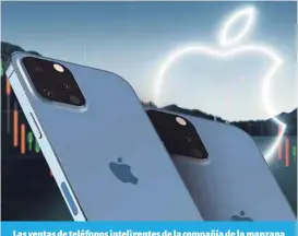  ?? ?? Las ventas de teléfonos inteligent­es de la compañía de la manzana superaron los 71.000 millones de dólares. Estuvieron impulsadas por la fuerte demanda de los iphone 13, especialme­nte en China