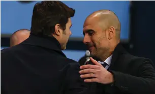  ??  ?? Pep Guardiola and Mauricio Pochettino look to be on a collision course before their teams meet in December