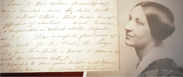  ?? AP FILES ?? A letter handwritte­n by Susan B. Anthony in 1898 about male oppression of women’s rights during the Spanish American War is part of an exhibit in 2005 at The Karpeles Manuscript Library Museum, in Buffalo, N.Y.