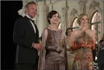  ?? BEN BLACKALL — FOCUS FEATURES ?? Hugh Bonneville, from left, Elizabeth Mcgovern and Laura Carmichael in a scene from the film “Downton Abbey: A New Era.”