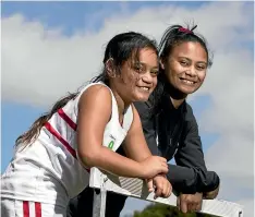  ?? CHRISTEL YARDLEY/STUFF ?? Montessa Tairakena, 18 (far right), of Hamilton, was part of the organisati­onal crew at the 41st Colgate Games at Porritt Stadium in Hamilton yesterday. She was also a mentor for younger family members like niece Ocearny Kaiwhata, 9.