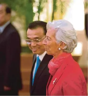  ??  ?? Li Keqiang Christine Lagarde global economies