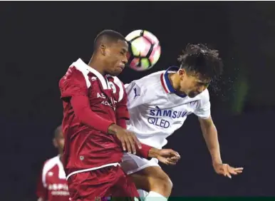  ?? Jayaram ?? Action from Aspire Academy-Suwon Samsung match at the Al Kass Internatio­nal Cup yesterday. PICTURES: