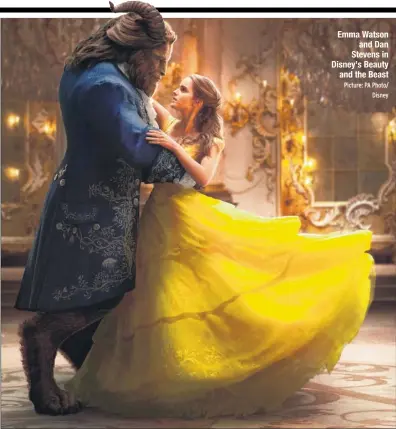  ?? Picture: PA Photo/ Disney ?? Emma Watson and Dan Stevens in Disney’s Beauty and the Beast