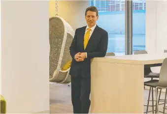 ??  ?? David Rutledge, vice-president of real estate management west at Oxford Properties, touts the company’s tailored office spaces, environmen­t of hospitalit­y, community connection and innovation.