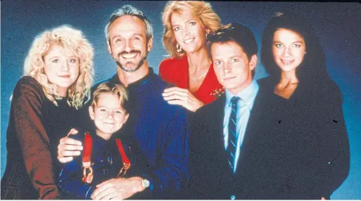  ?? NBC TELEVISION ?? “Family Ties” premiered on NBC in 1982 and starred Tina Yothers, left, Brian Bonsall, Michael Gross, Meredith Baxter Birney, Michael J. Fox and Justine Bateman.