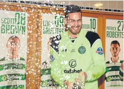  ?? Picture: SNS ?? Craig Gordon celebrates Celtic’s “amazing” season.