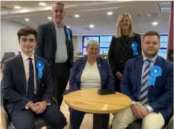  ?? ?? LOOKING FORWARD: Wokingham Conservati­ves leader Pauline Jorgensen (centre) with some of her colleagues