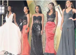  ?? PHOTOS BY OKOYE HENRY ?? The top five Miss Jamaica World 2016 contestant­s, Ashlie White Barrett (Miss French Connection, left), Whitney Levy (Miss S&G Road Servicing, second left), Milinda Smith (Miss Deja Resort, centre) Shanique Singh (Miss Maxie Department Store, second...