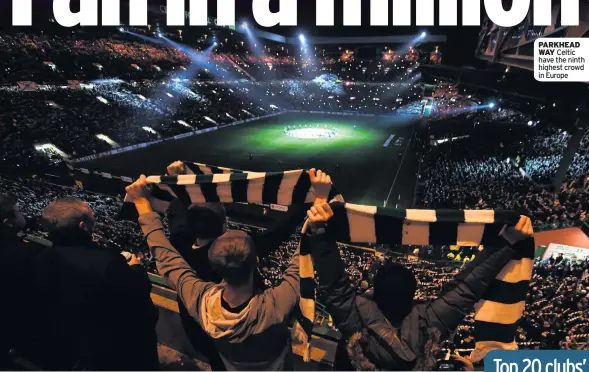  ??  ?? PARKHEAD WAY Celtic have the ninth highest crowd in Europe