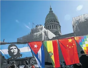  ?? Picture: Ricardo Ceppi/Getty Images ?? In Buenos Aires in February, protesters demonstrat­e at the Congress Building against the IMF, officials of which were in town to renegotiat­e Argentina’s debt to the institutio­n.