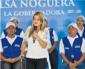  ?? HANSEL VáSQUEZ ?? Elsa Noguera, candidata a la gobernació­n del Atlántico, durante su presentaci­ón.