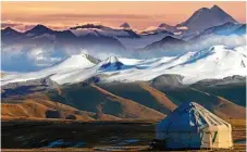  ?? Photo: iStock ?? CHANGE OF SCENERY: Nomadic tents known as yurts at the Almaty Mountains, Kazakhstan.