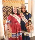  ??  ?? Miss Cherokee Whitney Roach and Junior Miss Cherokee Kaitlyn Pinkerton.