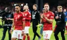  ?? ?? Martin Braithwait­e with Christian Eriksen. ‘What happened changed all of us, it was beyond football.’ Photograph: Claus Bech/ EPA