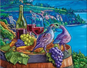  ??  ?? Photos contribute­d
Grizzli Winery in West Kelowna is celebratin­g the opening of a new art gallery on Thursday with an exhibition by artist Randall Young, right. The painting above by Young is called First Date.