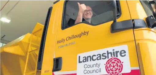  ?? True grit ... Lancashire County Council’s winter team appeared on This Morning, after naming one of their gritters after presenter Holly Willoughby ??