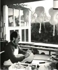  ??  ?? Saunders at work, 1975