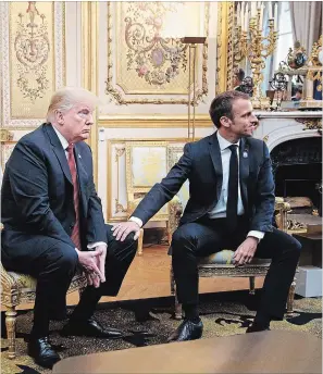  ?? TOM BRENNER NYT ?? Relations between U.S. President Donald Trump, left, and French President Emmanuel Macron have chilled recently.